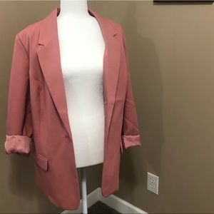 Powder pink women’s plus size blazer